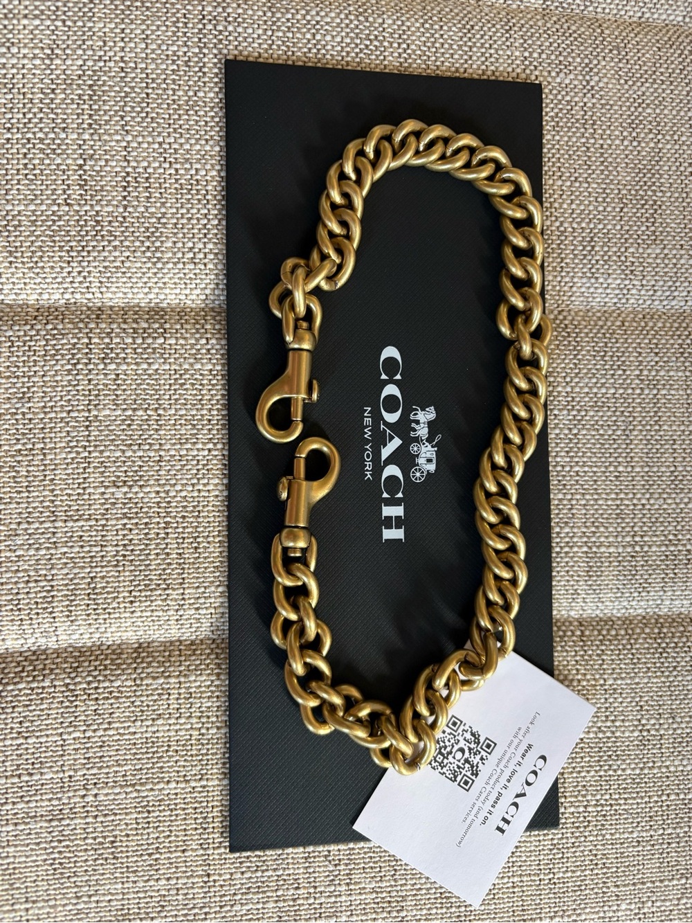 Coach Retail Signature Brass-Tone Chunky Chain Strap Brand New